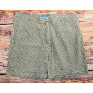 Peter Millar Mens Brown & White Plaid Shorts Size 44